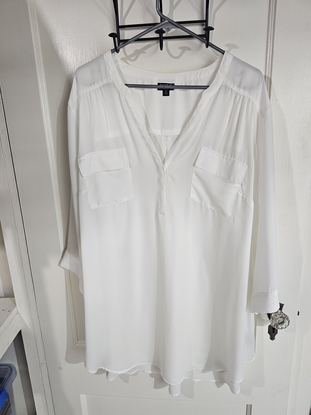 Torrid White Tunic Length Harper Top